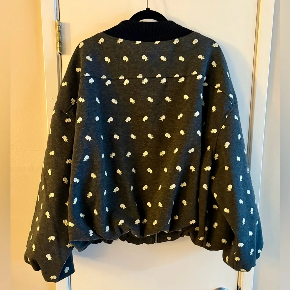 Anthropologie Maeve Embroidered Plush Bubble Coat - Picture 6 of 7